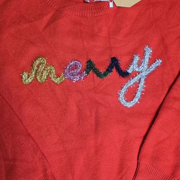 Main Strip Red 'Merry' Sweater Size Large - Picture 3 of 6
